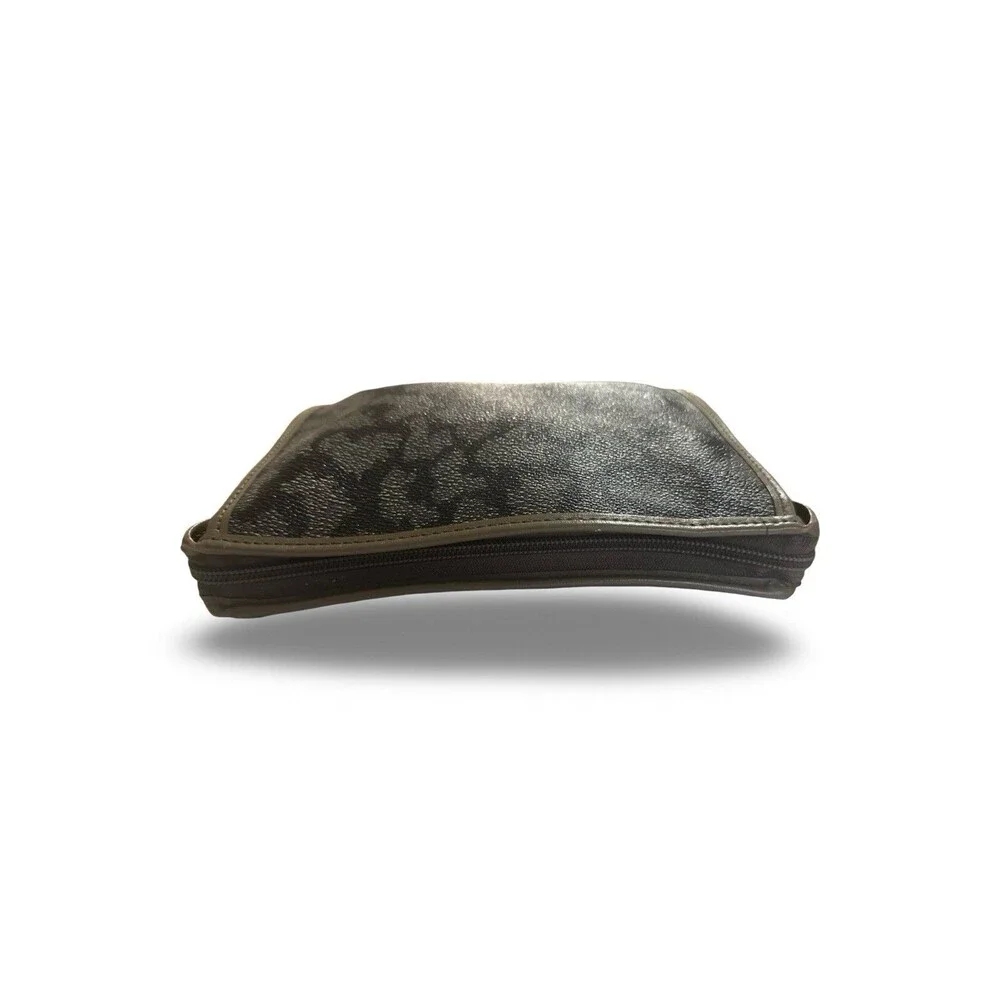 Yves Saint Laurent gray leopard print PVC leather clutch bag pouch - Picture 3 of 14